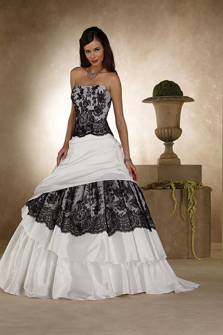 hochzeitskleid-wei-schwarz-78-17 Hochzeitskleid weiß schwarz