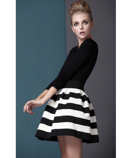 kleid-schwarz-wei-gestreift-13-2 Kleid schwarz weiß gestreift