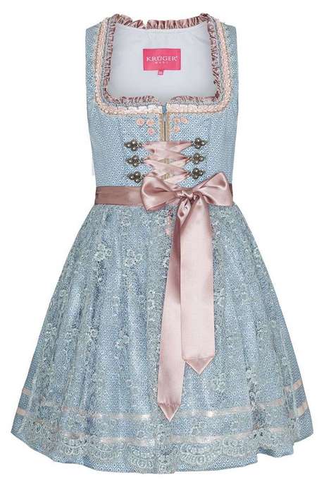 Dirndl hellblau rosa