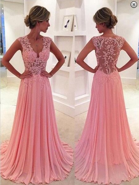 Kleid lang pink