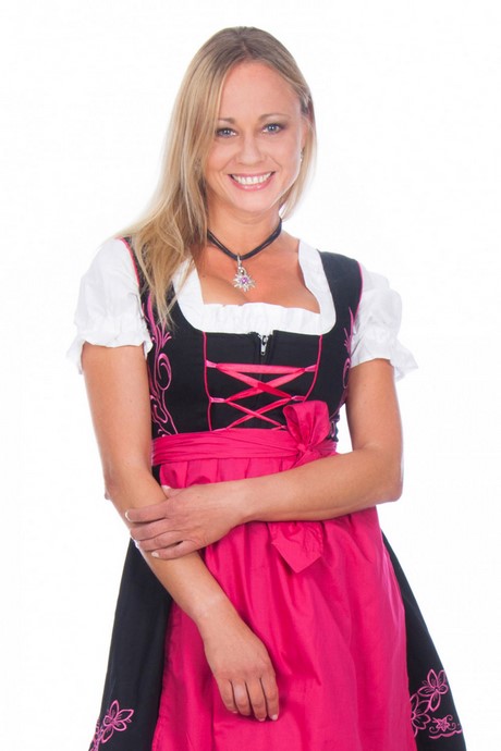 Mini dirndl schwarz pink