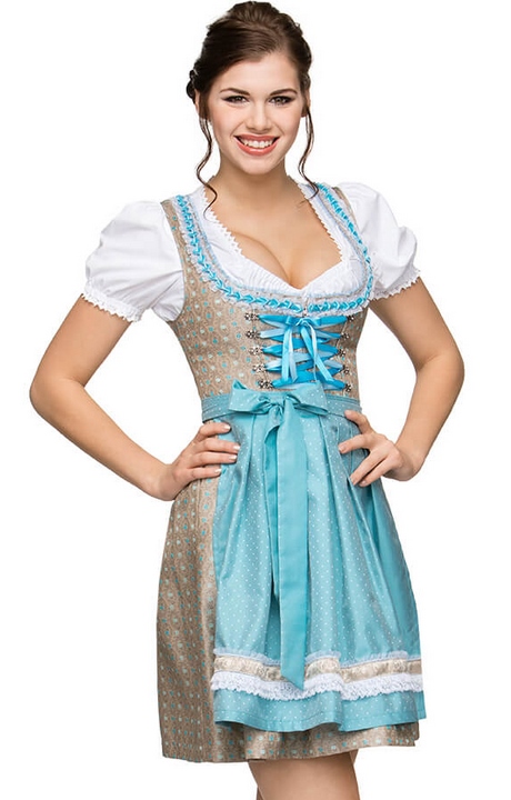 Dirndl beige türkis