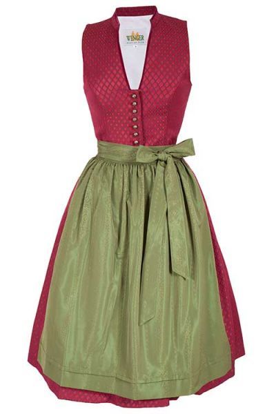 Dirndl dunkelgrün rot