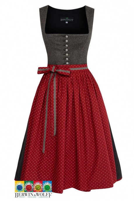 Dirndl rot grau