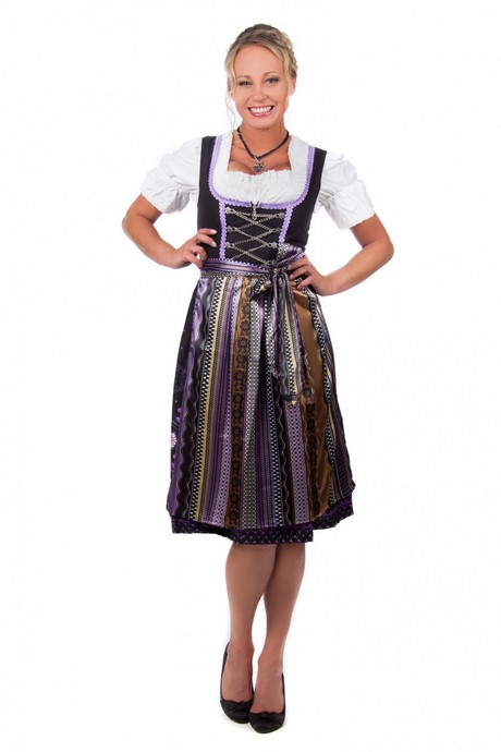 Dirndl schwarz lila kurz