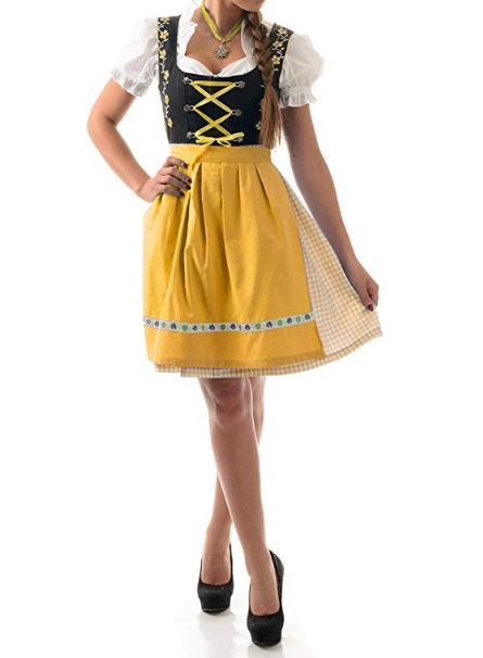 Dirndl gelb braun