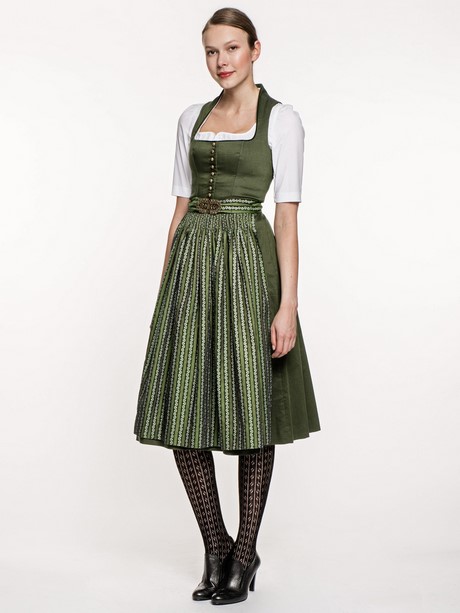 Dirndl stehkragen grün