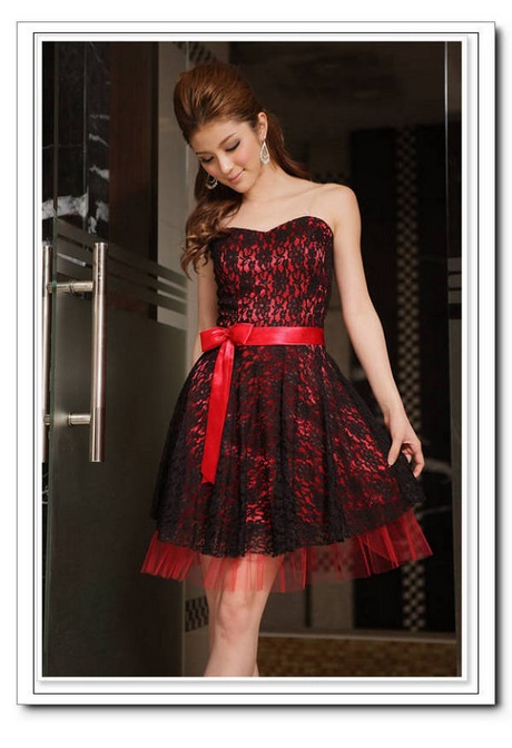 cocktailkleid-rot-schwarz-93_3 Cocktailkleid rot schwarz