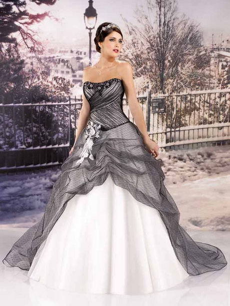 Brautkleid schwarz weiss