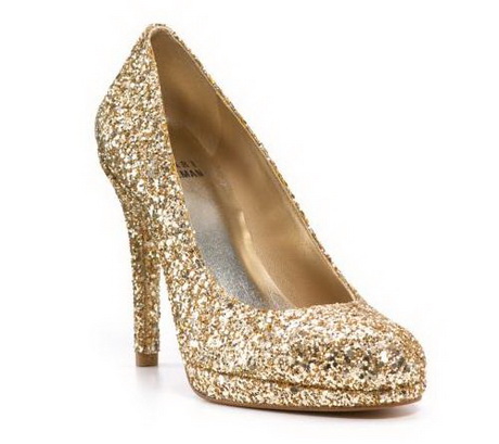 Gold glitter pumps - Stil und Schönheit