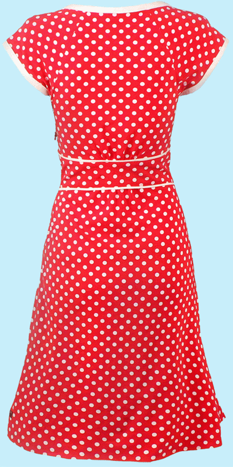 kleid-rot-weie-punkte-51-3 Kleid rot weiße punkte