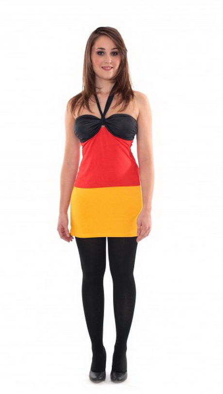 Kleid schwarz rot gold