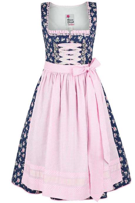 Dirndl blau rosa kariert
