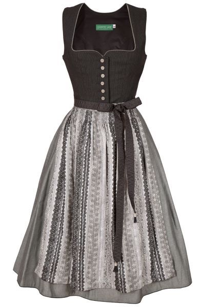 Dirndl schwarz grau