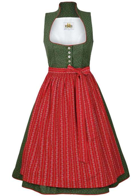 Dirndl weinrot grün