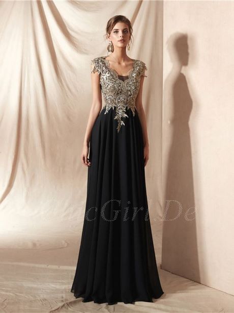 abendkleid-schwarz-gold-lang-93 Abendkleid schwarz gold lang