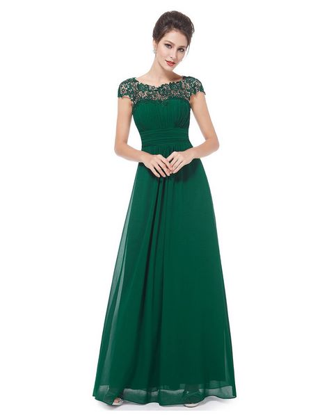 Abendkleid schwarz grün
