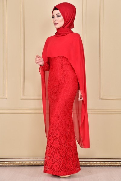Chiffon kleid rot