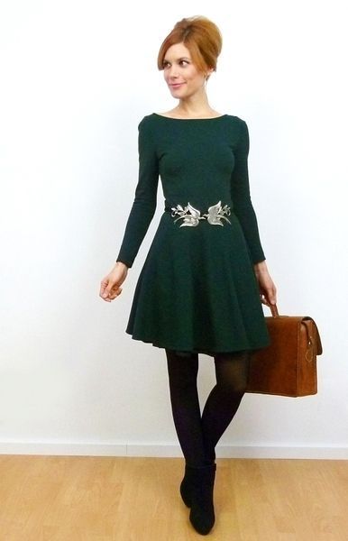 Grünes jerseykleid