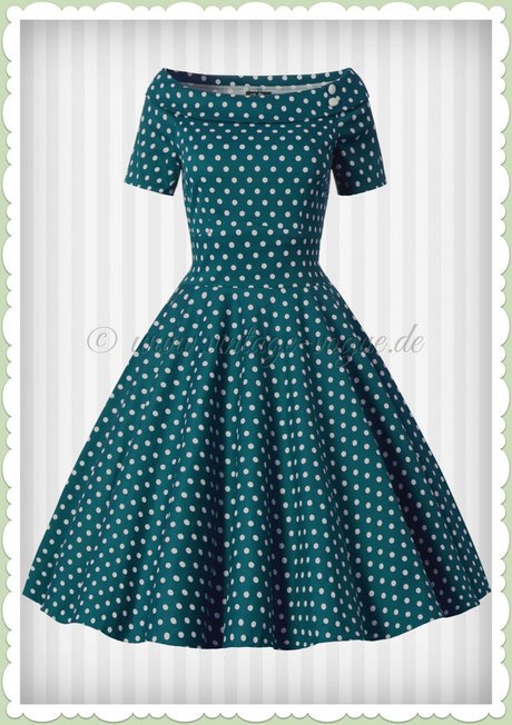 Kleid grün weiße punkte