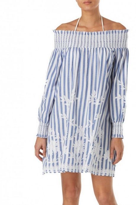 Kleid weiß blau gestreift