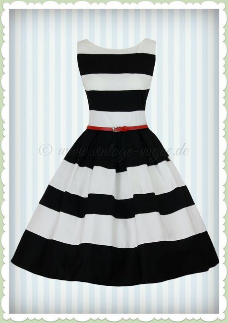 Weißes kleid mit schwarzen streifen