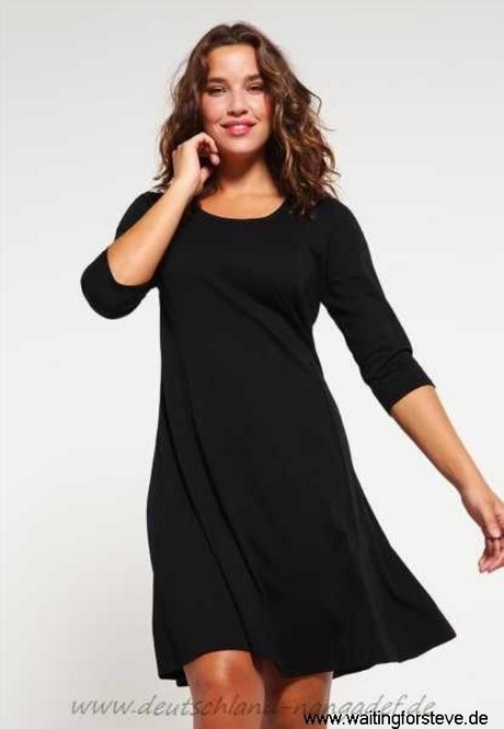 Jerseykleid Schwarz Knielang Stil Und Schönheit 7228