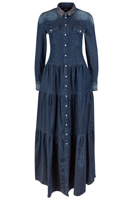 Maxi Jeanskleid Damen - Lässiges ärmelloses Denimkleid Mit Taschen