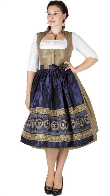 Dirndl gold blau