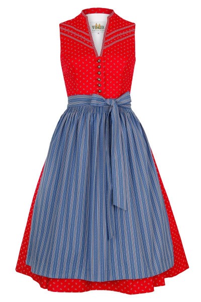 Dirndl rot blau midi