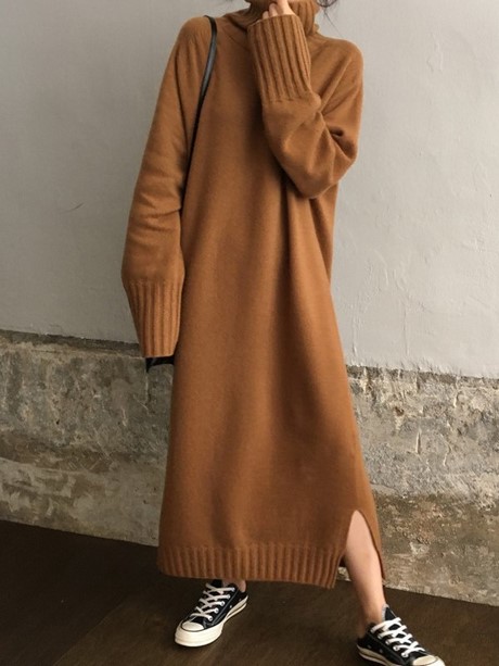 Strickkleid camel