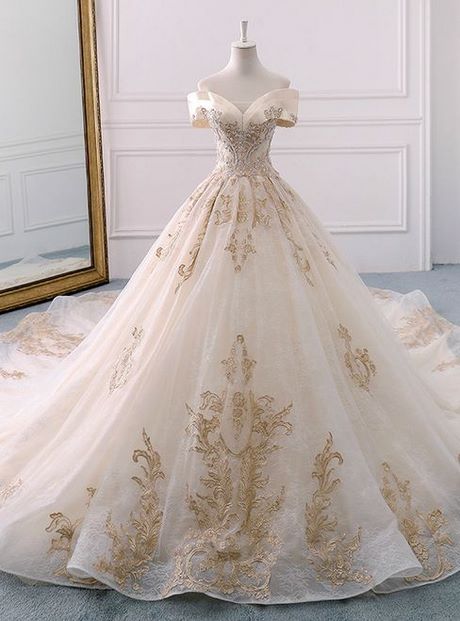 Ballkleid weiß gold