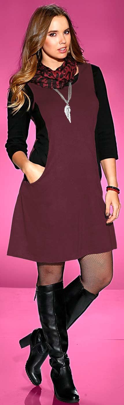 Kleid bordeaux schwarz