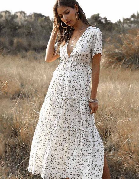 Kleid boho weiß