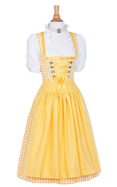 Dirndl gelb weiß