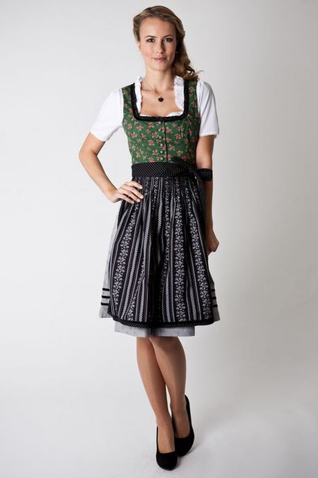 Dirndl grau grün