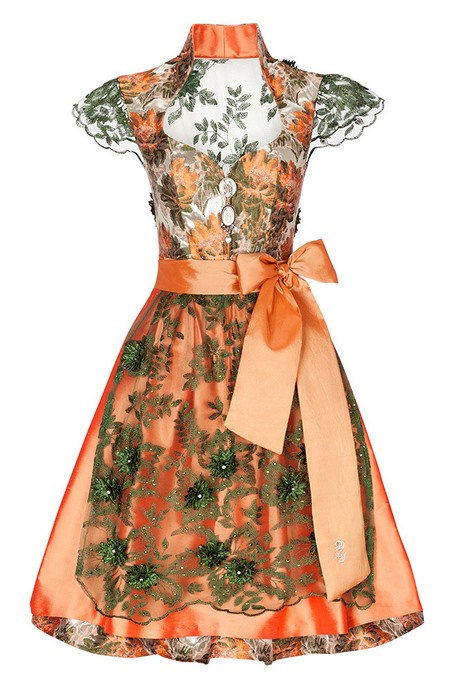 Dirndl orange grün