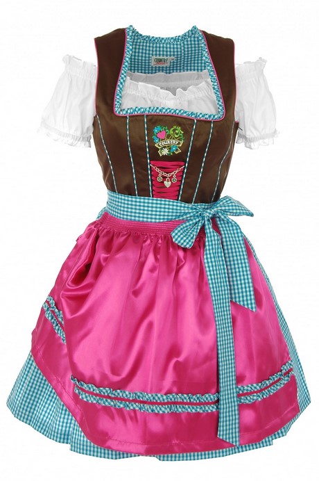 Dirndl türkis braun midi