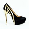 High heels schwarz gold