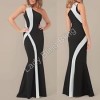 Kleid schwarz weiß lang