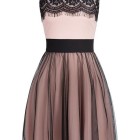 Kleid schwarz rosa